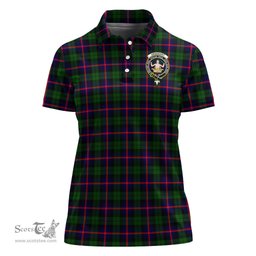 Scottish Urquhart Modern Clan Tartan Polo Shirt with Family Crest For Women, Women's Scottish Polo Shirt Scottish Plaid Tartan Plaid - ScotsTee - scotstee.com