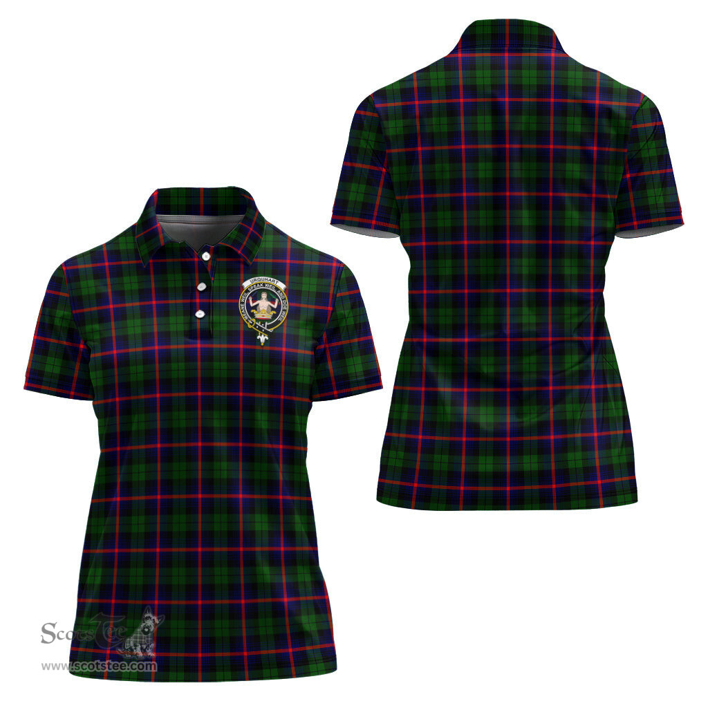 Scottish Urquhart Modern Clan Tartan Polo Shirt with Family Crest For Women, Women's Scottish Polo Shirt Scottish Plaid Tartan Plaid - ScotsTee - scotstee.com