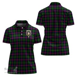 Scottish Urquhart Modern Clan Tartan Polo Shirt with Family Crest For Women, Women's Scottish Polo Shirt Scottish Plaid Tartan Plaid - ScotsTee - scotstee.com
