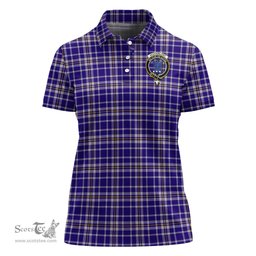 Scottish Ochterlony Clan Tartan Polo Shirt with Family Crest For Women, Women's Scottish Polo Shirt Scottish Plaid Tartan Plaid - ScotsTee - scotstee.com