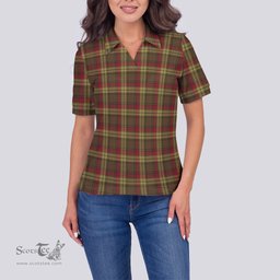 Scottish MacMillan Old Weathered Clan Tartan Polo Shirt For Women, Women's Scottish Polo Shirt Scottish Plaid Tartan Plaid - ScotsTee - scotstee.com