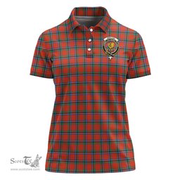 Scottish Sinclair Ancient Clan Tartan Polo Shirt with Family Crest For Women, Women's Scottish Polo Shirt Scottish Plaid Tartan Plaid - ScotsTee - scotstee.com