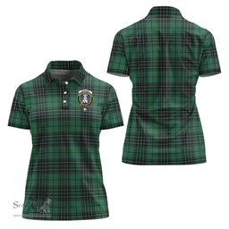 Scottish MacLean Hunting Ancient Clan Tartan Polo Shirt with Family Crest For Women, Women's Scottish Polo Shirt Scottish Plaid Tartan Plaid - ScotsTee - scotstee.com
