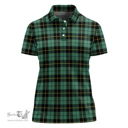Scottish Wallace Hunting Ancient Clan Tartan Polo Shirt For Women, Women's Scottish Polo Shirt Scottish Plaid Tartan Plaid - ScotsTee - scotstee.com