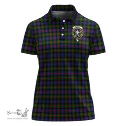 Scottish Murray of Atholl Modern Clan Tartan Polo Shirt with Family Crest For Women, Women's Scottish Polo Shirt Scottish Plaid Tartan Plaid - ScotsTee - scotstee.com