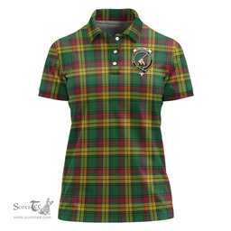 Scottish MacMillan Old Ancient Clan Tartan Polo Shirt with Family Crest For Women, Women's Scottish Polo Shirt Scottish Plaid Tartan Plaid - ScotsTee - scotstee.com