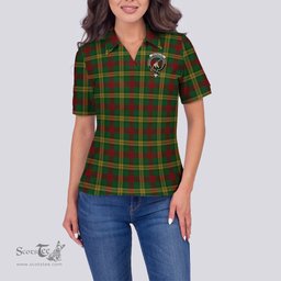 Scottish MacMillan Society of Glasgow Clan Tartan Polo Shirt with Family Crest For Women, Women's Scottish Polo Shirt Scottish Plaid Tartan Plaid - ScotsTee - scotstee.com