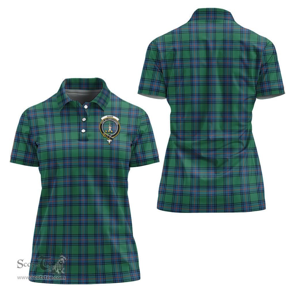 Scottish Shaw Ancient Clan Tartan Polo Shirt with Family Crest For Women, Women's Scottish Polo Shirt Scottish Plaid Tartan Plaid - ScotsTee - scotstee.com
