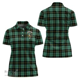 Scottish Wallace Hunting Ancient Clan Tartan Polo Shirt with Family Crest For Women, Women's Scottish Polo Shirt Scottish Plaid Tartan Plaid - ScotsTee - scotstee.com