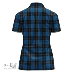 Scottish Ramsay Blue Hunting Clan Tartan Polo Shirt For Women, Women's Scottish Polo Shirt Scottish Plaid Tartan Plaid - ScotsTee - scotstee.com