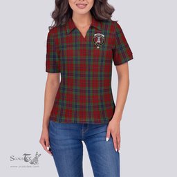 Scottish MacLean of Duart Clan Tartan Polo Shirt with Family Crest For Women, Women's Scottish Polo Shirt Scottish Plaid Tartan Plaid - ScotsTee - scotstee.com