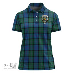 Scottish MacThomas Clan Tartan Polo Shirt with Family Crest For Women, Women's Scottish Polo Shirt Scottish Plaid Tartan Plaid - ScotsTee - scotstee.com