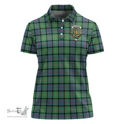 Scottish MacThomas Ancient Clan Tartan Polo Shirt with Family Crest For Women, Women's Scottish Polo Shirt Scottish Plaid Tartan Plaid - ScotsTee - scotstee.com