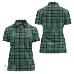 Scottish MacThomas Ancient Clan Tartan Polo Shirt with Family Crest For Women, Women's Scottish Polo Shirt Scottish Plaid Tartan Plaid - ScotsTee - scotstee.com