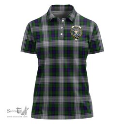 Scottish Murray of Atholl Dress Clan Tartan Polo Shirt with Family Crest For Women, Women's Scottish Polo Shirt Scottish Plaid Tartan Plaid - ScotsTee - scotstee.com