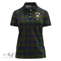 Scottish Stewart of Appin Hunting Clan Tartan Polo Shirt with Family Crest For Women, Women's Scottish Polo Shirt Scottish Plaid Tartan Plaid - ScotsTee - scotstee.com