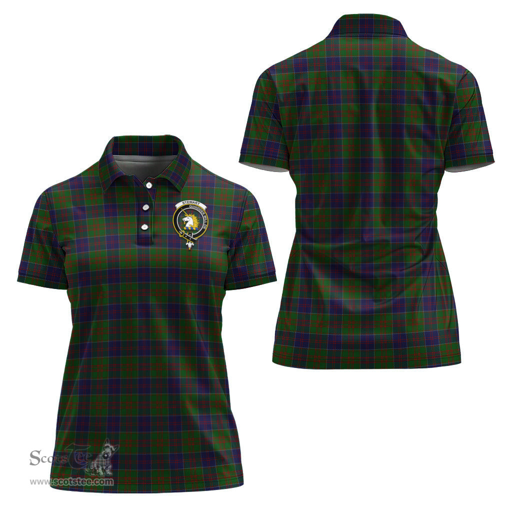 Scottish Stewart of Appin Hunting Clan Tartan Polo Shirt with Family Crest For Women, Women's Scottish Polo Shirt Scottish Plaid Tartan Plaid - ScotsTee - scotstee.com