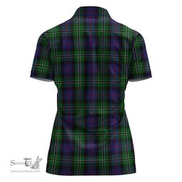 Scottish Rose Hunting Clan Tartan Polo Shirt with Family Crest For Women, Women's Scottish Polo Shirt Scottish Plaid Tartan Plaid - ScotsTee - scotstee.com