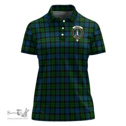 Scottish MacKay Modern Clan Tartan Polo Shirt with Family Crest For Women, Women's Scottish Polo Shirt Scottish Plaid Tartan Plaid - ScotsTee - scotstee.com