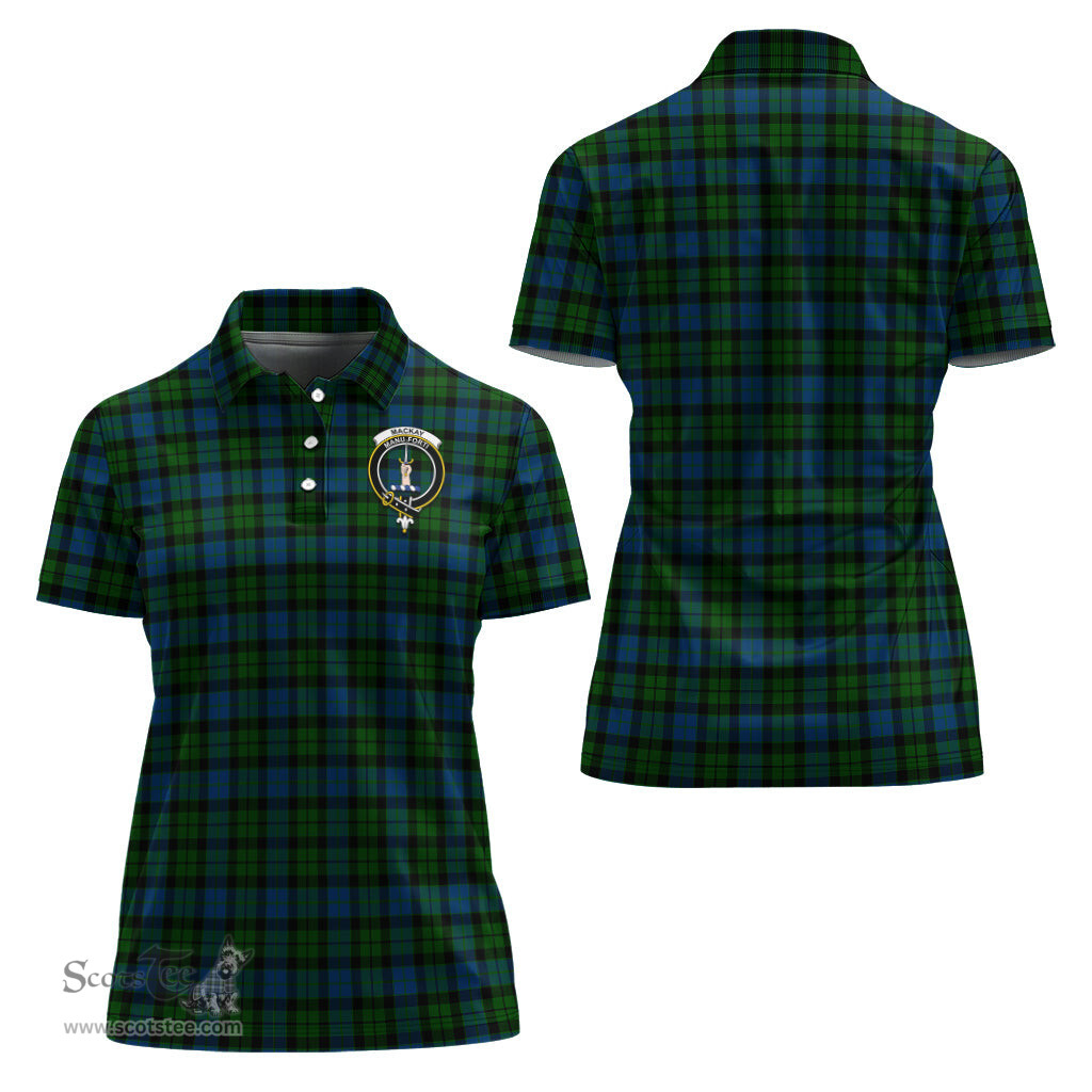 Scottish MacKay Modern Clan Tartan Polo Shirt with Family Crest For Women, Women's Scottish Polo Shirt Scottish Plaid Tartan Plaid - ScotsTee - scotstee.com