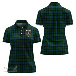 Scottish MacKay Modern Clan Tartan Polo Shirt with Family Crest For Women, Women's Scottish Polo Shirt Scottish Plaid Tartan Plaid - ScotsTee - scotstee.com