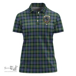 Scottish MacDonell of Glengarry Ancient Clan Tartan Polo Shirt with Family Crest For Women, Women's Scottish Polo Shirt Scottish Plaid Tartan Plaid - ScotsTee - scotstee.com