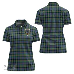 Scottish MacDonell of Glengarry Ancient Clan Tartan Polo Shirt with Family Crest For Women, Women's Scottish Polo Shirt Scottish Plaid Tartan Plaid - ScotsTee - scotstee.com