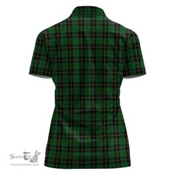 Scottish Wallace Hunting Clan Tartan Polo Shirt with Family Crest For Women, Women's Scottish Polo Shirt Scottish Plaid Tartan Plaid - ScotsTee - scotstee.com