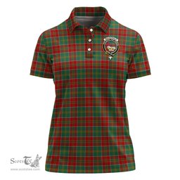 Scottish MacDonald of Kingsburgh Clan Tartan Polo Shirt with Family Crest For Women, Women's Scottish Polo Shirt Scottish Plaid Tartan Plaid - ScotsTee - scotstee.com
