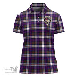 Scottish MacDonald Dress Modern Clan Tartan Polo Shirt with Family Crest For Women, Women's Scottish Polo Shirt Scottish Plaid Tartan Plaid - ScotsTee - scotstee.com