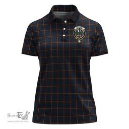 Scottish MacLaine of Lochbuie Hunting Clan Tartan Polo Shirt with Family Crest For Women, Women's Scottish Polo Shirt Scottish Plaid Tartan Plaid - ScotsTee - scotstee.com