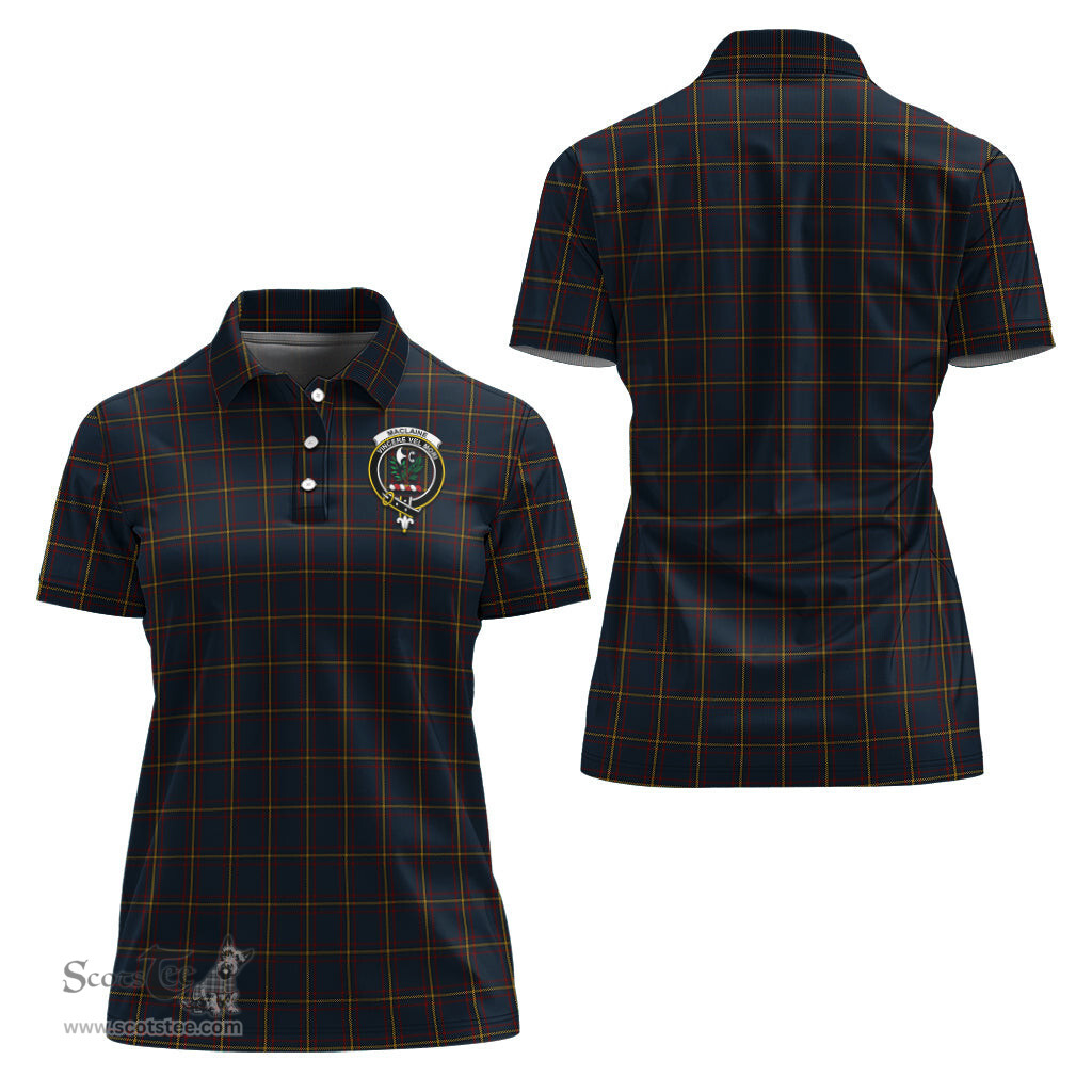 Scottish MacLaine of Lochbuie Hunting Clan Tartan Polo Shirt with Family Crest For Women, Women's Scottish Polo Shirt Scottish Plaid Tartan Plaid - ScotsTee - scotstee.com