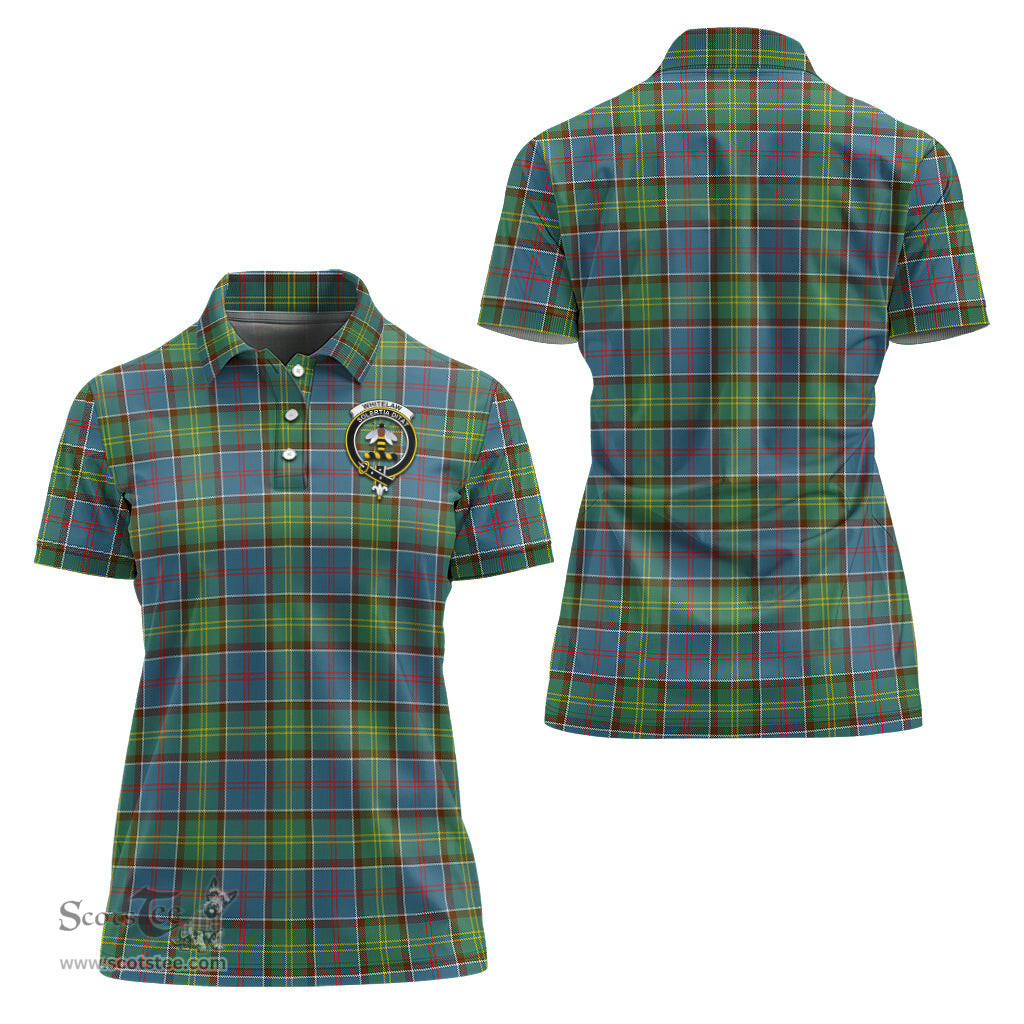 Scottish Whitelaw Clan Tartan Polo Shirt with Family Crest For Women, Women's Scottish Polo Shirt Scottish Plaid Tartan Plaid - ScotsTee - scotstee.com