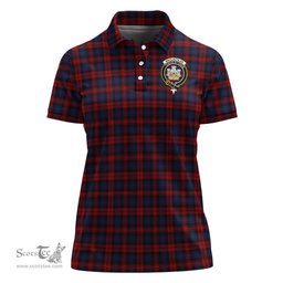 Scottish MacLachlan Clan Tartan Polo Shirt with Family Crest For Women, Women's Scottish Polo Shirt Scottish Plaid Tartan Plaid - ScotsTee - scotstee.com