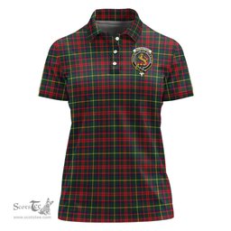 Scottish MacKintosh Hunting Modern Clan Tartan Polo Shirt with Family Crest For Women, Women's Scottish Polo Shirt Scottish Plaid Tartan Plaid - ScotsTee - scotstee.com