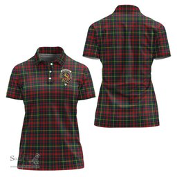 Scottish MacKintosh Hunting Modern Clan Tartan Polo Shirt with Family Crest For Women, Women's Scottish Polo Shirt Scottish Plaid Tartan Plaid - ScotsTee - scotstee.com