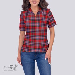 Scottish MacFarlane Modern Clan Tartan Polo Shirt For Women, Women's Scottish Polo Shirt Scottish Plaid Tartan Plaid - ScotsTee - scotstee.com