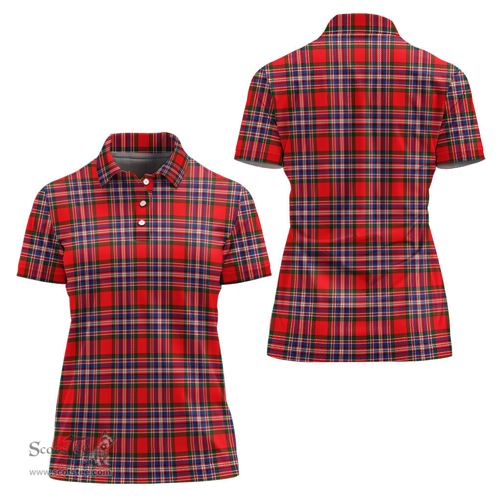 Scottish MacFarlane Modern Clan Tartan Polo Shirt For Women, Women's Scottish Polo Shirt Scottish Plaid Tartan Plaid - ScotsTee - scotstee.com