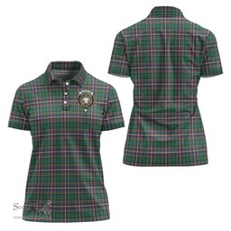 Scottish MacFarlane Hunting Ancient Clan Tartan Polo Shirt with Family Crest For Women, Women's Scottish Polo Shirt Scottish Plaid Tartan Plaid - ScotsTee - scotstee.com