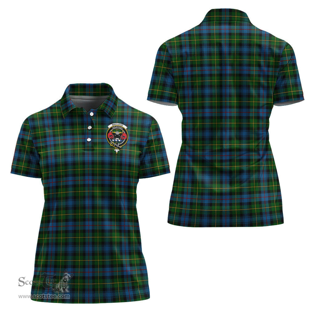 Scottish MacLeod of Skye Clan Tartan Polo Shirt with Family Crest For Women, Women's Scottish Polo Shirt Scottish Plaid Tartan Plaid - ScotsTee - scotstee.com