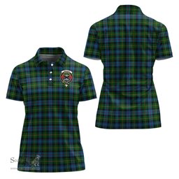 Scottish MacLeod of Skye Clan Tartan Polo Shirt with Family Crest For Women, Women's Scottish Polo Shirt Scottish Plaid Tartan Plaid - ScotsTee - scotstee.com