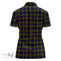 Scottish Clelland Modern Clan Tartan Polo Shirt For Women, Women's Scottish Polo Shirt Scottish Plaid Tartan Plaid - ScotsTee - scotstee.com
