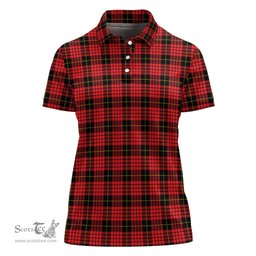 Scottish MacQueen Modern Clan Tartan Polo Shirt For Women, Women's Scottish Polo Shirt Scottish Plaid Tartan Plaid - ScotsTee - scotstee.com