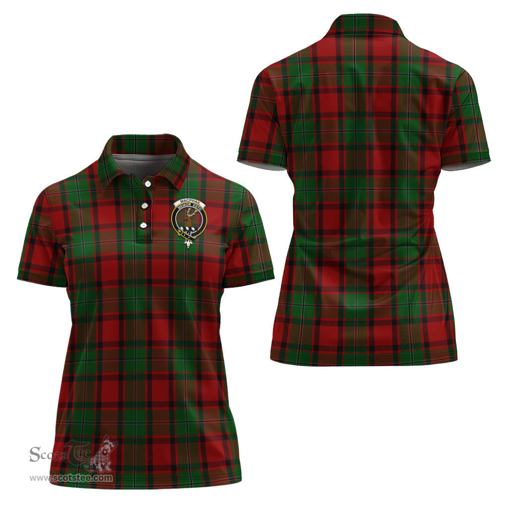 Scottish MacPhail Clan Tartan Polo Shirt with Family Crest For Women, Women's Scottish Polo Shirt Scottish Plaid Tartan Plaid - ScotsTee - scotstee.com
