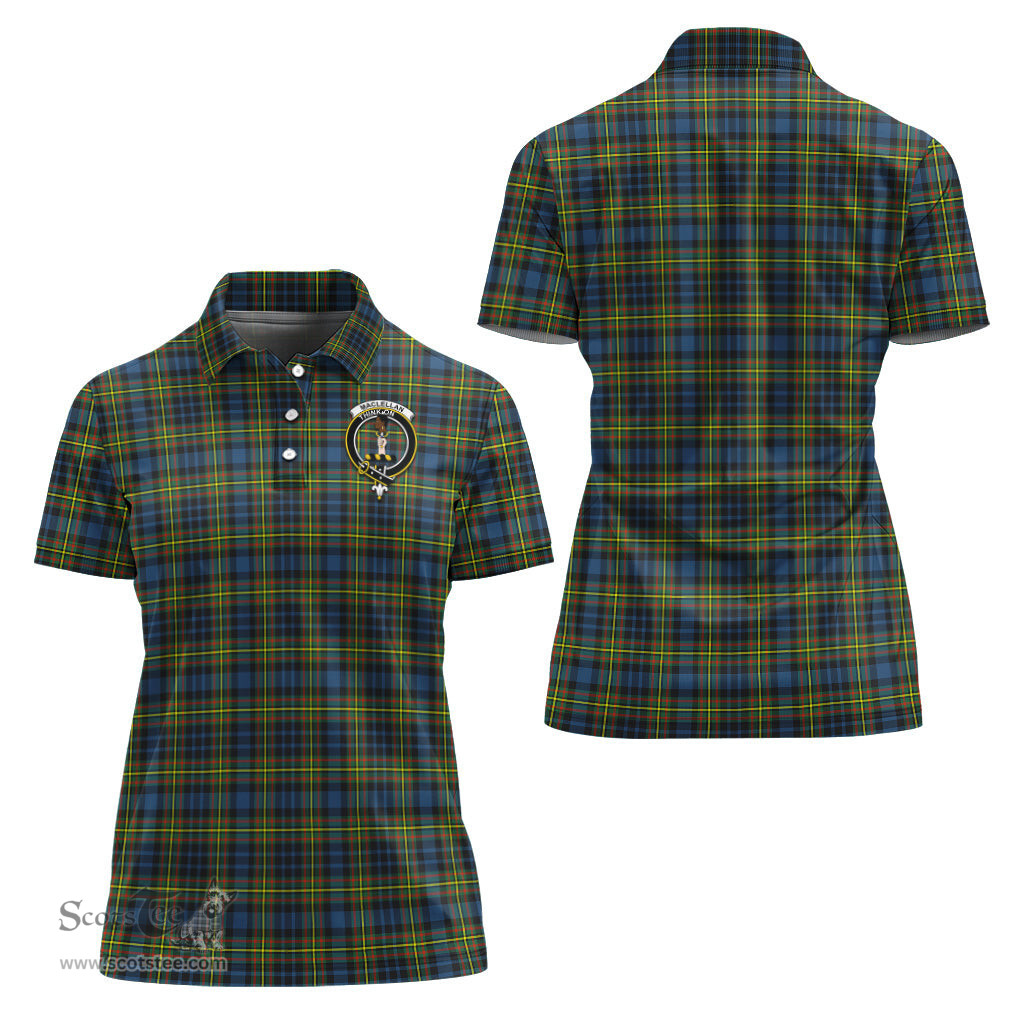 Scottish MacLellan Ancient Clan Tartan Polo Shirt with Family Crest For Women, Women's Scottish Polo Shirt Scottish Plaid Tartan Plaid - ScotsTee - scotstee.com