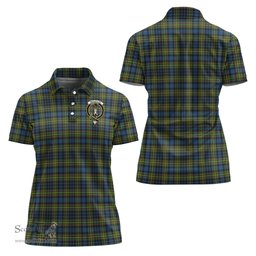 Scottish MacLellan Ancient Clan Tartan Polo Shirt with Family Crest For Women, Women's Scottish Polo Shirt Scottish Plaid Tartan Plaid - ScotsTee - scotstee.com