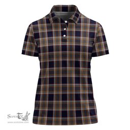 Scottish Stewart Navy Clan Tartan Polo Shirt For Women, Women's Scottish Polo Shirt Scottish Plaid Tartan Plaid - ScotsTee - scotstee.com