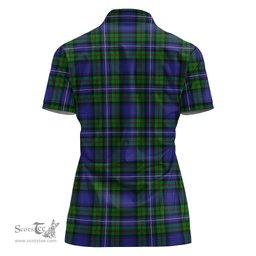 Scottish Robertson Hunting Modern Clan Tartan Polo Shirt with Family Crest For Women, Women's Scottish Polo Shirt Scottish Plaid Tartan Plaid - ScotsTee - scotstee.com