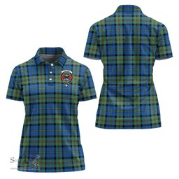Scottish MacLeod of Harris Ancient Clan Tartan Polo Shirt with Family Crest For Women, Women's Scottish Polo Shirt Scottish Plaid Tartan Plaid - ScotsTee - scotstee.com