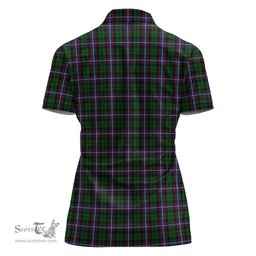 Scottish Russell Clan Tartan Polo Shirt with Family Crest For Women, Women's Scottish Polo Shirt Scottish Plaid Tartan Plaid - ScotsTee - scotstee.com